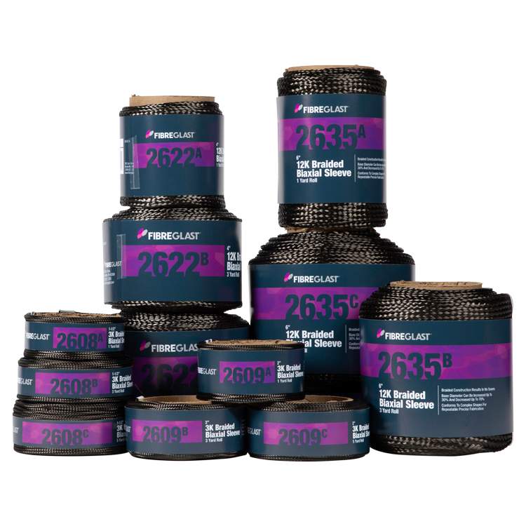 Product Image of Braided Carbon Fiber Biaxial Sleeves